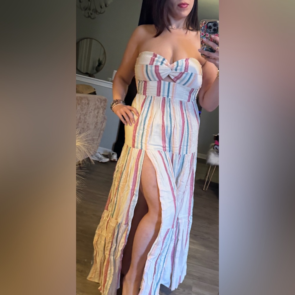 L*space Multicolor Strapless Maxi Dress